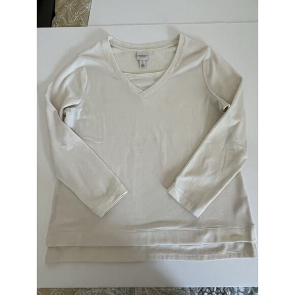 Weekend By Chicos Womens Sz 2 Soft Pullover Sweater Cream - Picture 1 of 6
